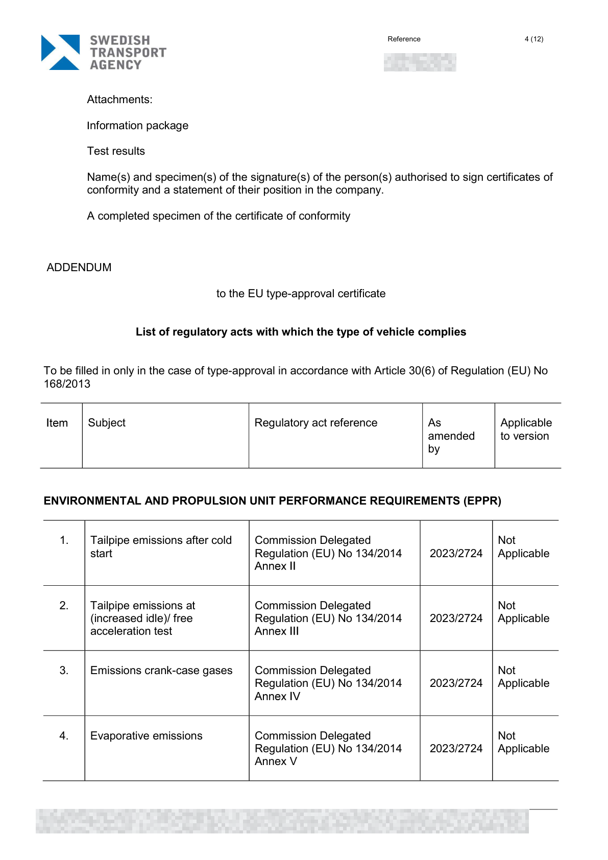 Redacted A8P EU type-approval document, page 4 of 8