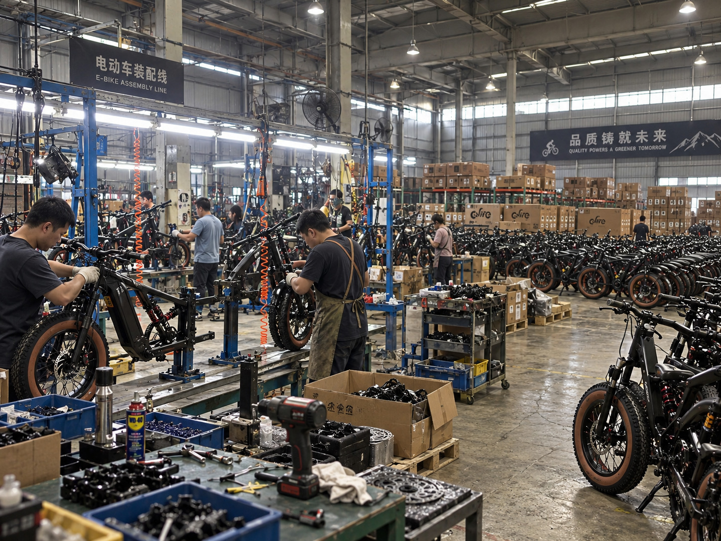 E-bike assembly line at the KUCA workshop